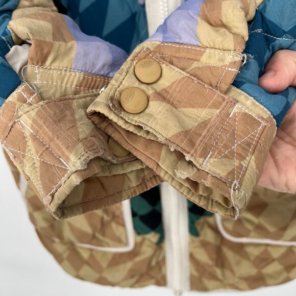 Free People Movement Packable Hooded Puffer Women's Medium Aztec Pria Full Zip - Picture 7 of 16